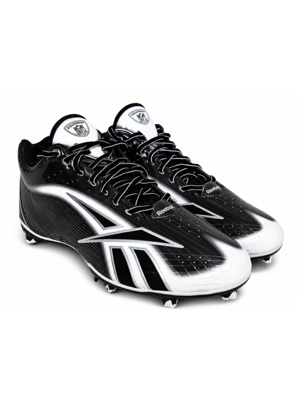 Reebok NFL Equipment NWOB $140 Men's Boys Football Cleats Size 13.5 Black White